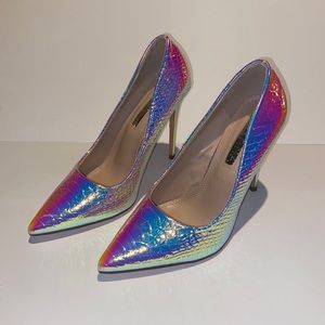 Beautiful unicorn snakeskin heels